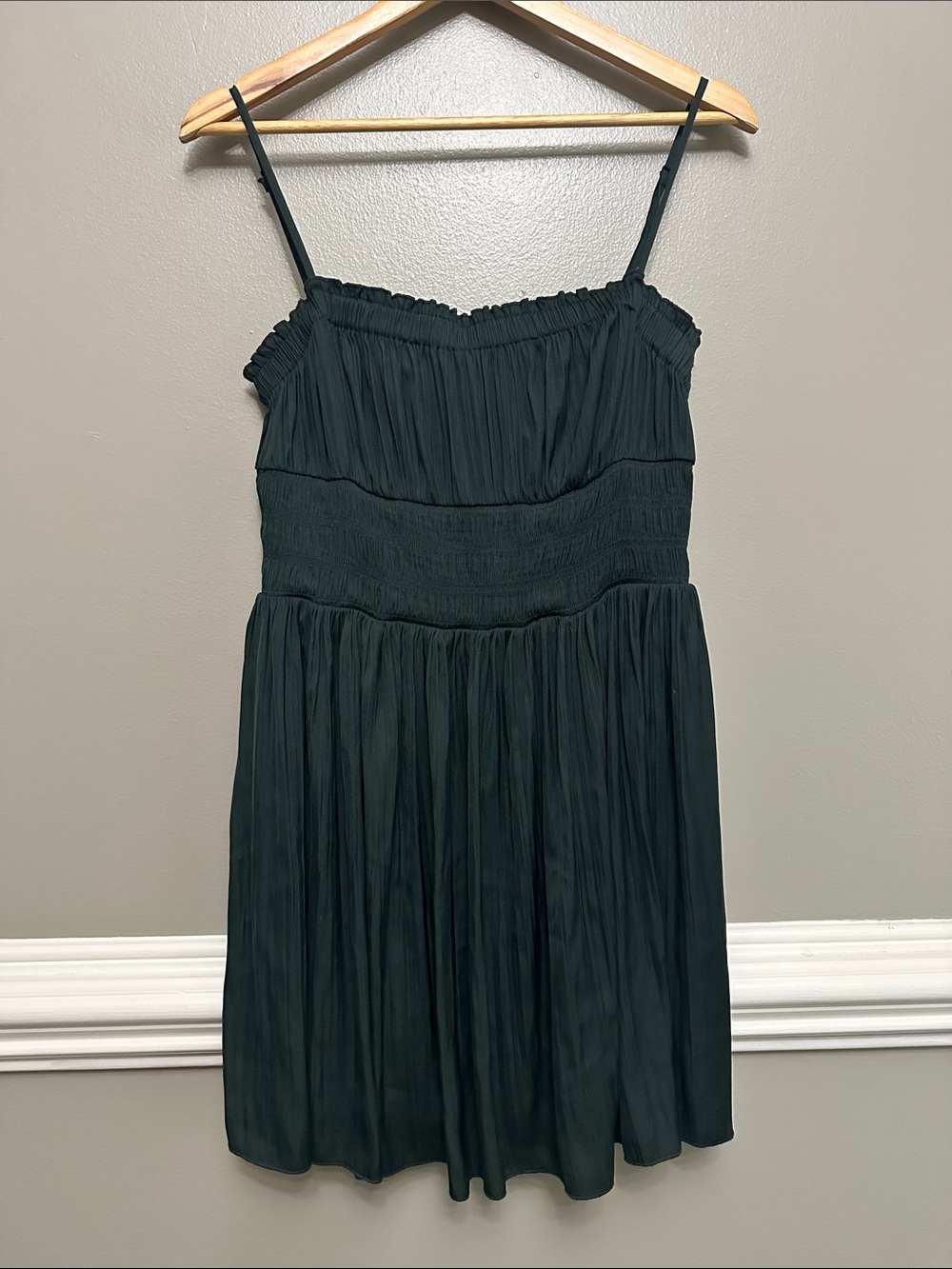 Intimately Fre People green strappy babydoll dress Sz L